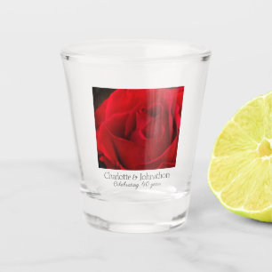 40. Rubinhochzeitsrose Ehemann & Ehefrau Schnapsglas