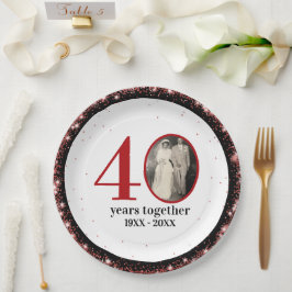 40. Rubinhochzeitstag (oder JEDES 0. JAHR) Pappteller