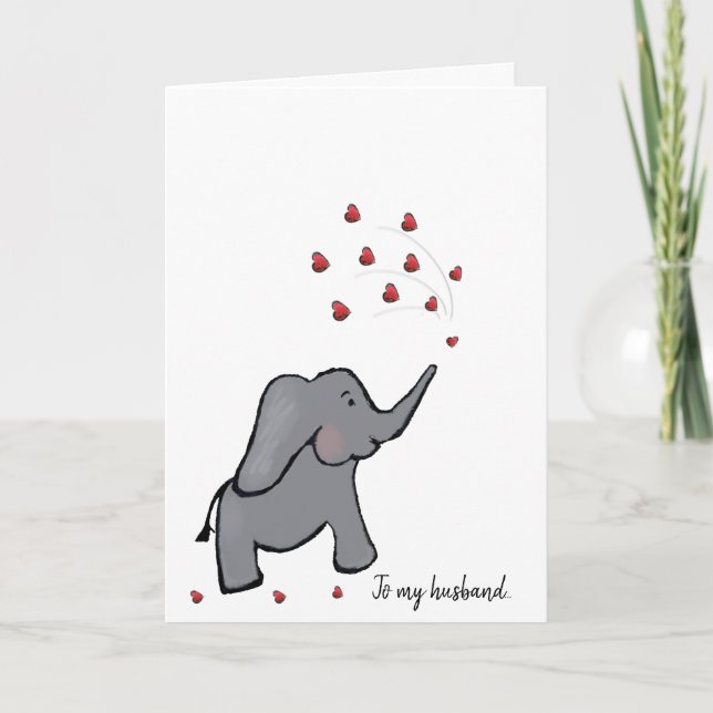 40. rubinischer Hochzeitstag Ehemannskarte Elefant Karte (Vorderseite)