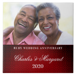 40. Ruby Anniversary Red Damasky Foto Fliese