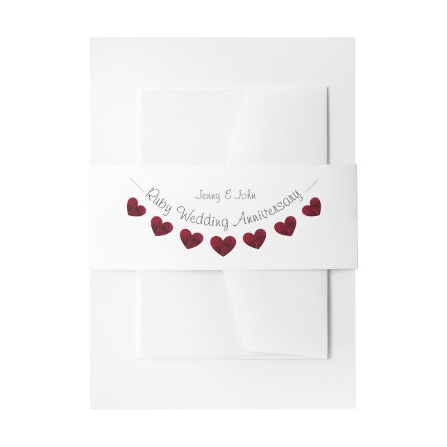 40. ruby Hochzeitstag bunting Design Einladungsbanderole (Vorderseite Beispiel)