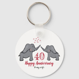 40. Ruby Hochzeitstag Ehefrau Elefant Schlüsselanhänger