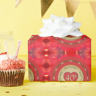 40. Ruby-Hochzeitstag Geschenkpapier
