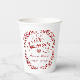 40. Ruby-Hochzeitstag Pappbecher