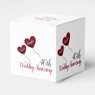 40. Ruby Hochzeitstag rote Herzballons Geschenkschachtel