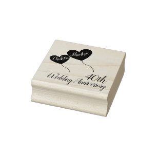 40. Ruby Hochzeitstag Rote Herzblasen Gummistempel