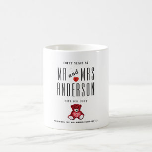 40. RUBY-Hochzeitstipendium Personalisiert Tasse
