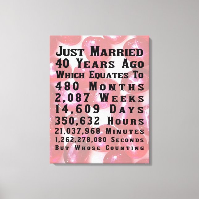 40. Ruby-Jubiläum Leinwanddruck (Vorderseite)