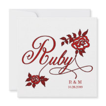 40. Ruby-Jubiläum mit Datum und Initialen