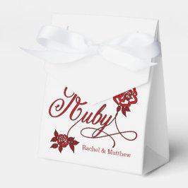 40. Ruby-Jubiläum mit Datum und Initialen Geschenkschachtel