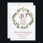 40. Ruby-Jubiläum Waldlandschaft Save The Date<br><div class="desc">Diese elegante botanische Jubiläumskarte aus dem 40. Jubiläum ist mit einer eleganten Waldgarage ausgestattet und kann Save the Date mit Ihren speziellen Informationen zum Ruby-Jubiläum personalisiert werden. Auf der Rückseite befindet sich eine passende blumengeschmückte Garage,  die Ihr Jubiläum in elegantem weißem Text auf rubinrotem Hintergrund umrahmt. Entwickelt von Thisisnotme©</div>