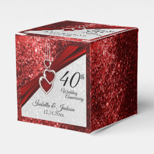 40. Ruby Red and Glitzer Jubiläum Geschenkschachtel
