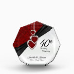 40. 💞 Ruby Wedding Anniversary Acryl Auszeichnung<br><div class="desc">⭐ ⭐ ⭐ ⭐ 5 Star Review! BITTE LESEN!!! 40., 52. oder 80. Ruby Wedding Anniversary Keepake Design Award für Ihr individuelles Design. 📌 Wenn Sie weitere Anpassungen benötigen, klicken Sie bitte auf "Weitere Anpassungen vornehmen" oder "Design anpassen" und verwenden Sie unser Designwerkzeug, um die Größe, den Rotation, die Textfarbe,...</div>