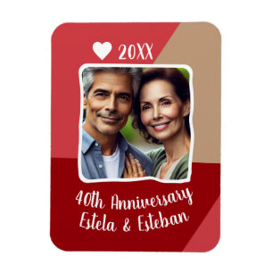 40. Ruby Wedding Anniversary Foto Keepake Magnet