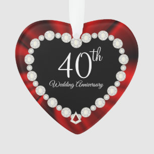 40. Ruby Wedding Anniversary Keepake Design Ornament