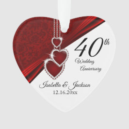 40. Ruby Wedding Anniversary Keepake Ornament