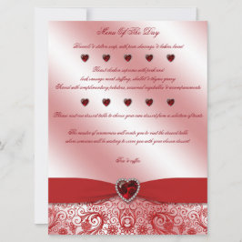 40. Ruby Wedding Anniversary Menu Card Einladung