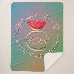 40. Ruby Wedding Anniversary Sherpa Blanket Sherpadecke