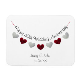 40. Ruby Wedding Jubiläum Geschenk/ Gefallen Magnet