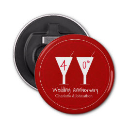 40. Ruby Wedding Jubiläumscocktail Glas Flaschenöffner