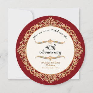 40. Runde zum Rubinhochzeit-Jubiläum Einladung