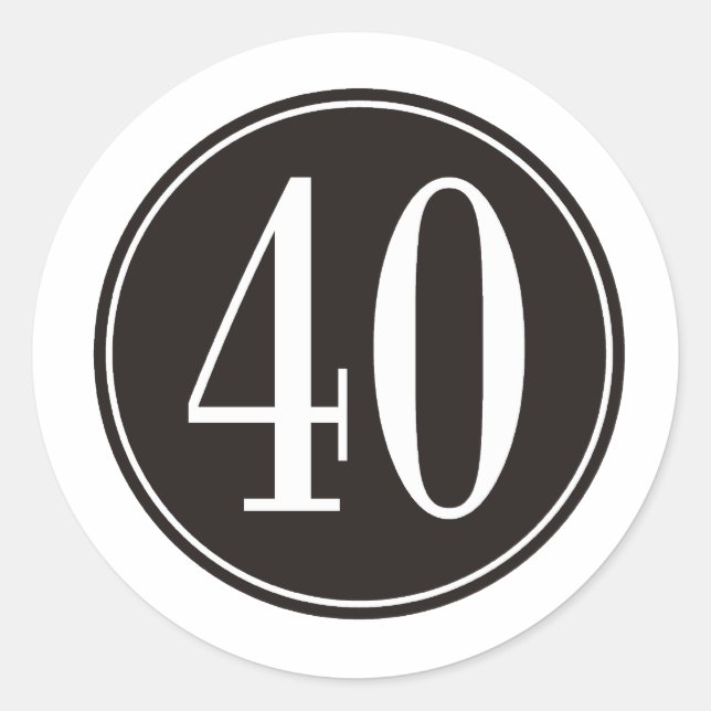 40 Schwarzer Kreis Runder Aufkleber (Vorderseite)