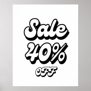 40% Sign, 40% Rabatt Sign, Großverkauf Poster