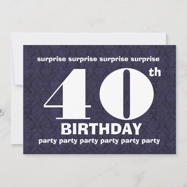 40. SURPRISE Mitternacht Geburtstagsparty Template Einladung (Vorderseite)
