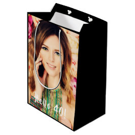 40 th birthday custom foto hello 40 forty mittlere geschenktüte