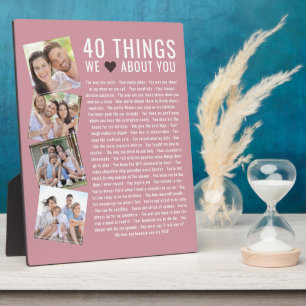 40 Things We Love About You Birthday List Fotoplatte