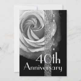 40. ÜBERRASCHENDE Hochzeitstag SILVER Rose Einladung