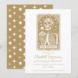 40. Überraschung Geburtstag Gothic Gold Tarot Einladung