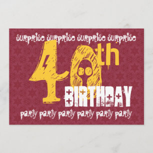 40. ÜBERRASCHUNG Geburtstag Red Gold Modern S305 Einladung