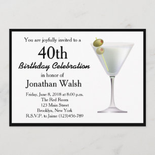 40. Überraschung Martini Geburtstag Einladung