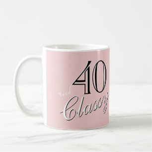 40. und Classy Blush Pink Elegant Script Geburtsta Kaffeetasse
