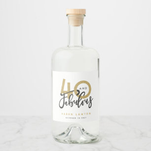 40 und das fabelhafte Goldweinlabel Alkoholflaschenetikett