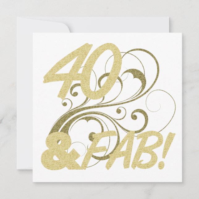 40 und ein toller Geburtstag Karte (Vorderseite)