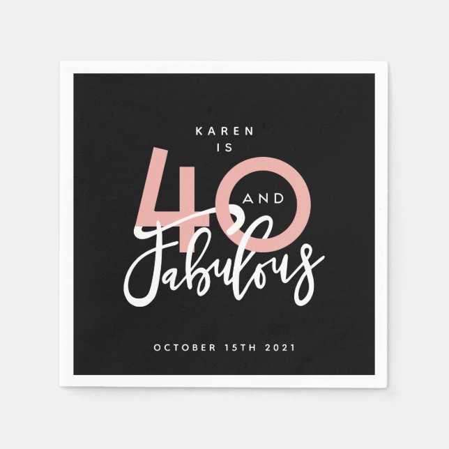 40 und eine fabelhafte Papiertafel Serviette (Vorderseite)