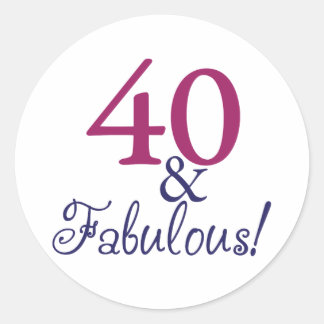 40 und fabelhaft (40. Geburtstag) Runder Aufkleber