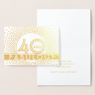 40 und Fabelhaft Alles Gute zum Geburtstag Chic Vi Folienkarte