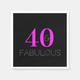 40 und fabelhaft | Modern Birthday Party Serviette