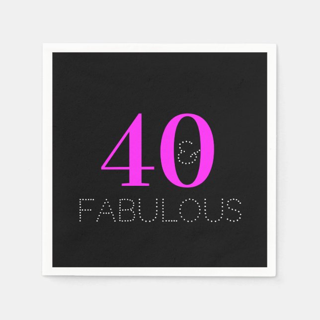 40 und fabelhaft | Modern Birthday Party Serviette (Vorderseite)