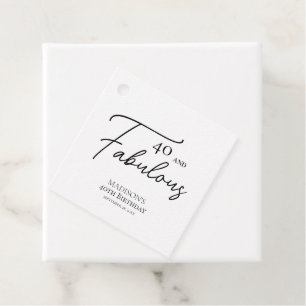 40 und fabelhafte 40. Schwarz & Weiß Geburtstag Geschenkanhänger