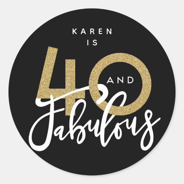 40 und fabelhafte Aufkleber (Vorderseite)