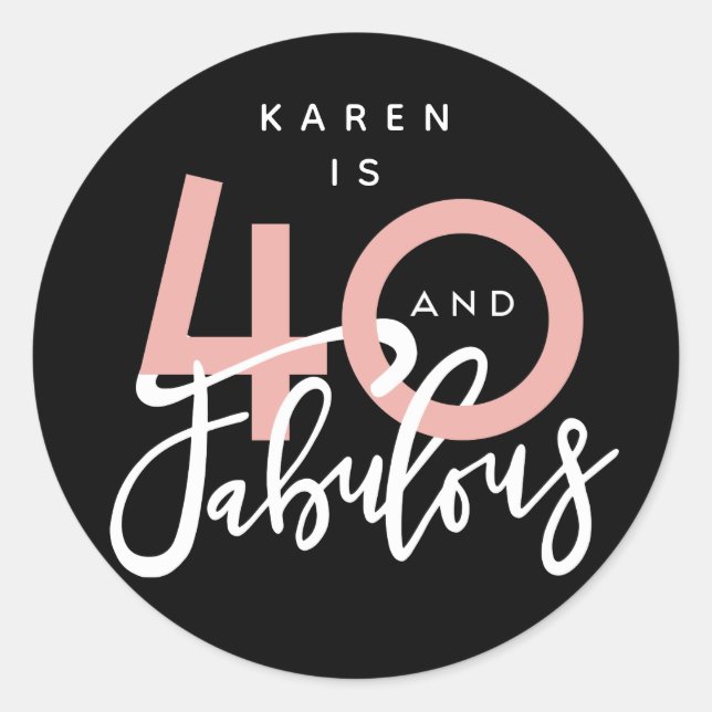 40 und fabelhafte Aufkleber (Vorderseite)