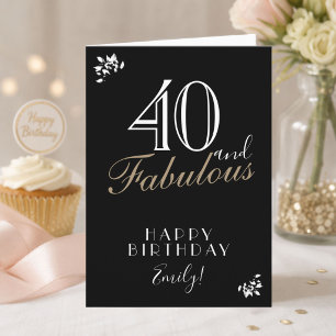 40 und fabelhafte Elegant Black 40 th Birthday Car Karte