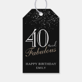 40 und fabelhafte Elegant Script Black 40. Geburts Geschenkanhänger
