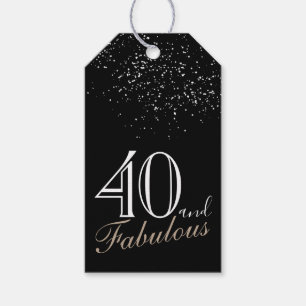 40 und fabelhafte Elegant Script Black 40. Geburts Geschenkanhänger