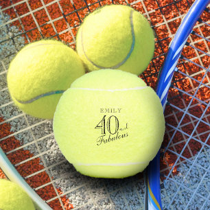 40 und fabelhafte Elegant Script Name 40. Geburtst Tennisbälle