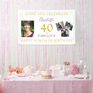 40 und fabelhafte FotoCollage 40. Geburtstag Banner